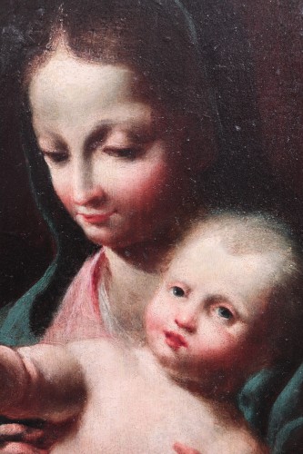Tableaux et dessins Tableaux XVIIe siècle - Peintre vénitien du 17e siècle - Vierge à l'Enfant