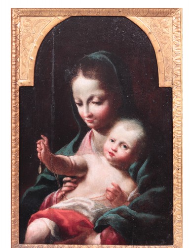 Peintre vénitien du 17e siècle - Vierge à l'Enfant - Numero 7 Antiquariato
