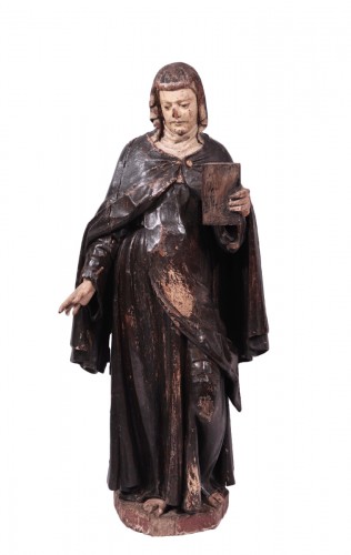 Wooden Sculpture, Sainte Catherine, Siena, 15th Century