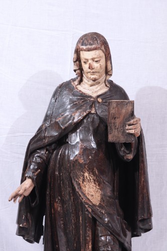 Wooden Sculpture, Sainte Catherine, Siena, 15th Century - Sculpture Style 