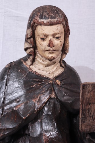 Sculpture  - Wooden Sculpture, Sainte Catherine, Siena, 15th Century