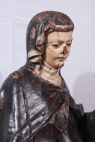 Wooden Sculpture, Sainte Catherine, Siena, 15th Century - 