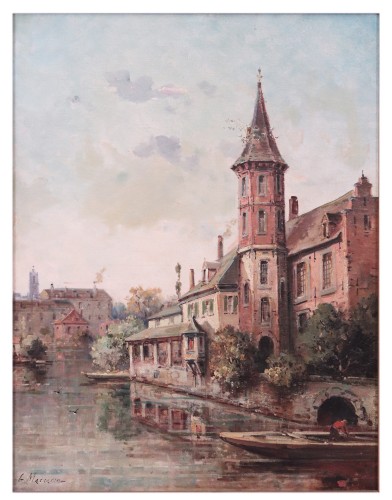 Giuseppe Mascarini (Milan 1877-1954) - View of Bruges - Paintings & Drawings Style 