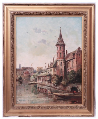 Paintings & Drawings  - Giuseppe Mascarini (Milan 1877-1954) - View of Bruges