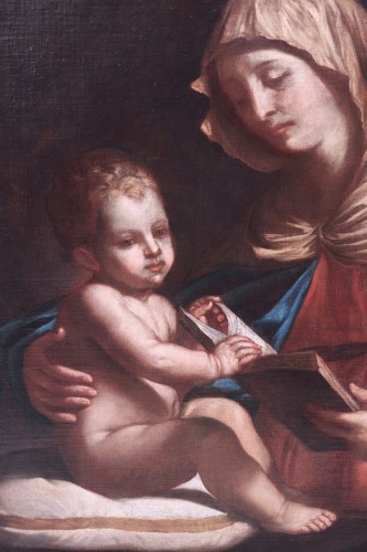 Tableaux et dessins Tableaux XVIIe siècle - Bartolomeo Gennari (Bologne 1594-1661) - Madone et Enfant