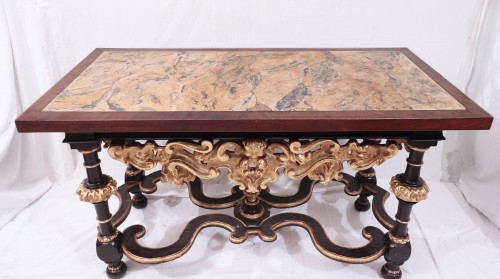 Console avec plateau en scagliola, Florence 17e siècle - Mobilier Style Louis XIV