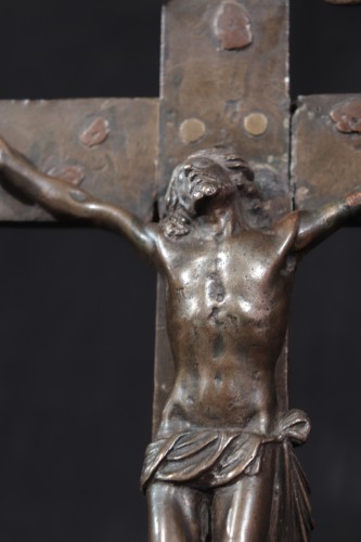 Christ en bronze avec croix, Toscane XVIe siècle - Renaissance