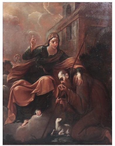 Saint François de Paule, Italie centrale 17e siècle - Tableaux et dessins Style 
