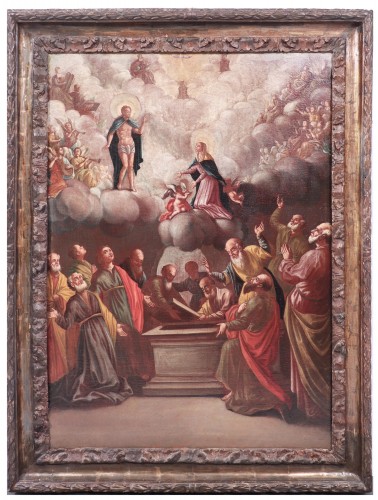 Christ, Madone et Apôtres - Peintre Vénitien du XVIIe siècle