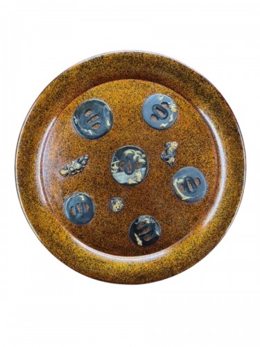 Plateau laque avec tsuba