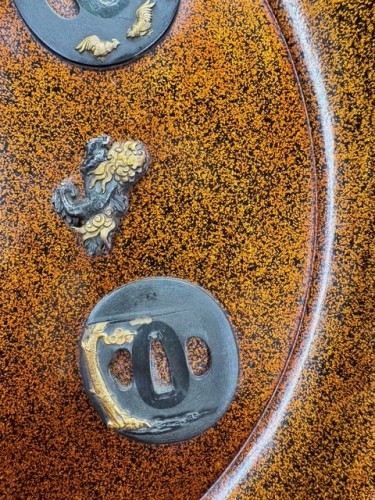 XIXe siècle - Plateau laque avec tsuba