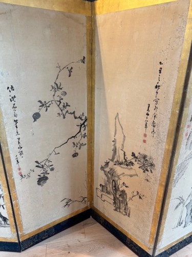 Antiquités - Paire de paravants japonais