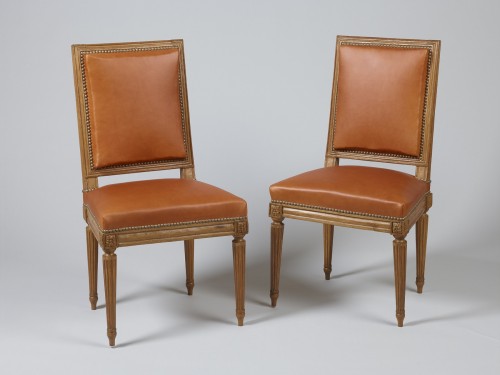 Sièges Chaise - Paire de chaises estampillées Delaporte d'époque Louis XVI