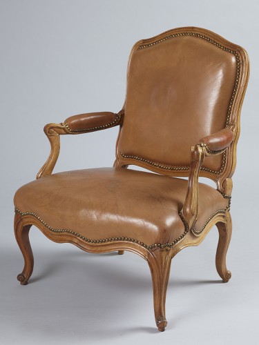 Paire de fauteuils "coin de feu" estampillés Louis Cresson - Sièges Style Louis XV