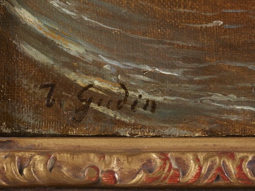 Théodore Gudin (1802-1880) - Embarcations sur mer agitée - Tableaux et dessins Style 