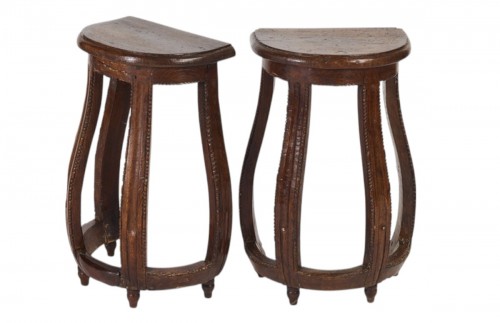 Paire de tabourets de chantre XVIIe