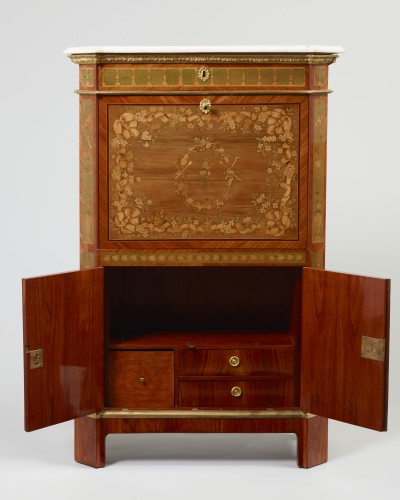 Petit secrétaire de Dame  Louis XVI estampillé Evald - Galerie Damidot