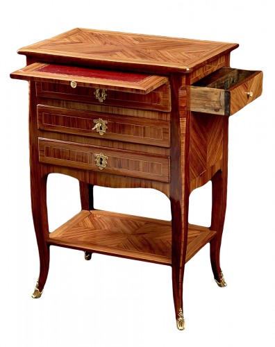 Petite table chiffonnière écritoire Louis XV
