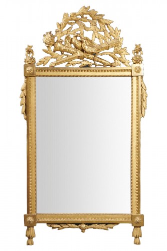 Miroir en bois doré Louis XVI
