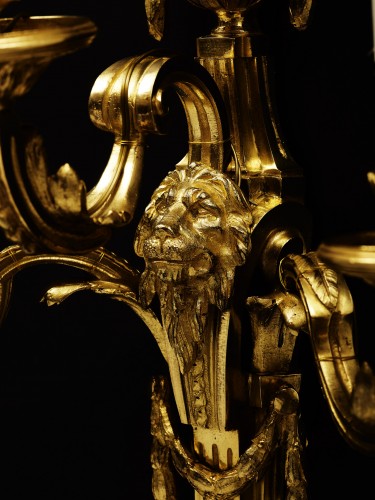 Paire d'appliques en bronze doré d'époque Louis XVI - Galerie Damidot