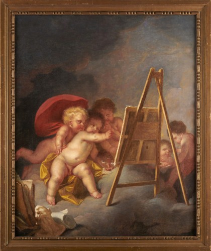 Allégorie de la peinture - Ecole française du XVIIIe attribuée à Charles Eisen