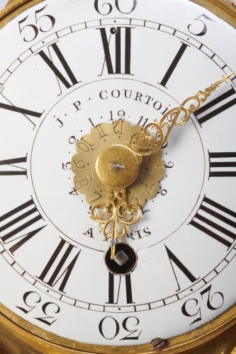 Horlogerie Cartel - Cartel d'alcôve faisant réveil d'époque Louis XV signé de JP Courtois à Paris