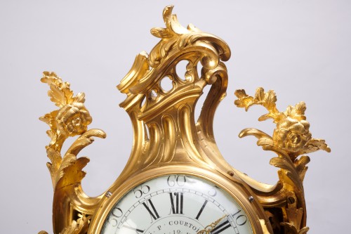 French Louis XV Cartel of alcove making alarm clock by JP Courtois à Paris - 