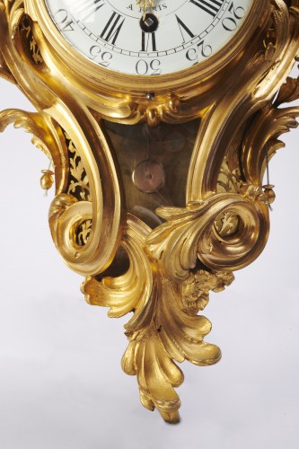 Louis XV - French Louis XV Cartel of alcove making alarm clock by JP Courtois à Paris