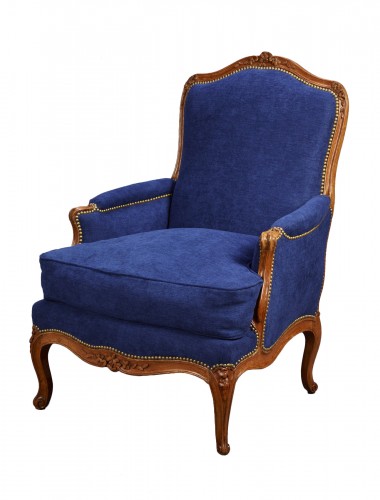 Large Louis XV bergère stamped Cresson