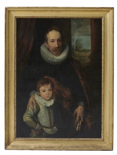 Large portrait of a man and his son