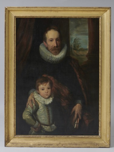 Grand portrait d'un homme et son fils - Tableaux et dessins Style 