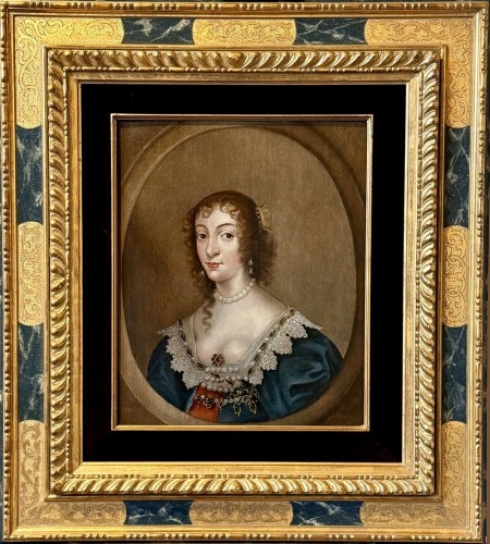 Antiquités - Portrait de la Reine Henrietta Maria, cercle de Van Dyck (1599- 1641)