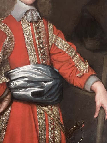École Anglo-Hollandaise vers 1655 - Portrait d'Un Officier - Louis XIII
