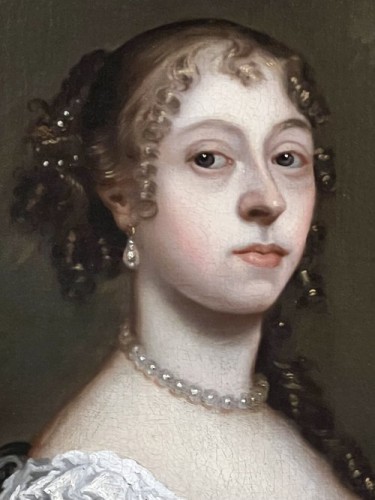 Tableaux et dessins Tableaux XVIIe siècle - Une dame cueillant des oranges vers 1655, cercle de Peter Lely (1618-1660)