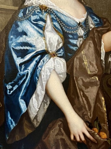 Une dame cueillant des oranges vers 1655, cercle de Peter Lely (1618-1660) - Louis XIII