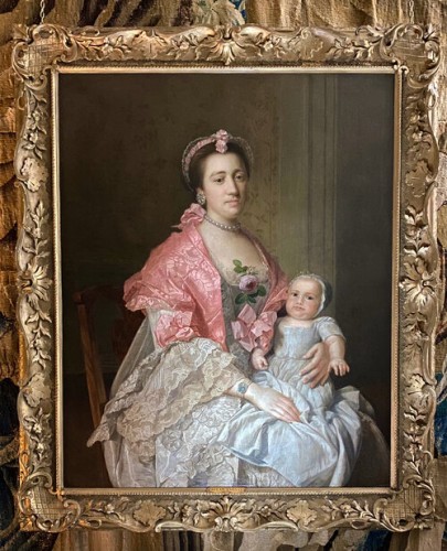 Une dame et son enfant vers 1760, Atelier de Sir Allan Ramsay  - Tableaux et dessins Style 