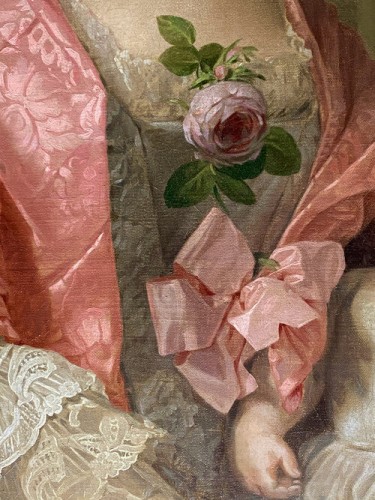 XVIIIe siècle - Une dame et son enfant vers 1760, Atelier de Sir Allan Ramsay 