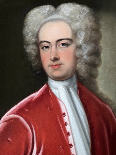Portrait d'un Gentilhomme, cercle de Charles Jervas (1675-1739)  - Tableaux et dessins Style Louis-Philippe
