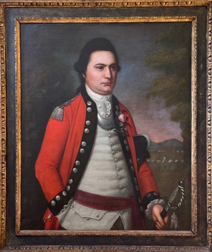 Portrait un officier d'Infanterie vers 1780, attribué à Stickland Lowry (1737-1785) - Tableaux et dessins Style Napoléon III