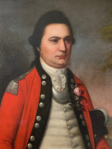 Tableaux et dessins Tableaux XVIIIe siècle - Portrait un officier d'Infanterie vers 1780, attribué à Stickland Lowry (1737-1785)