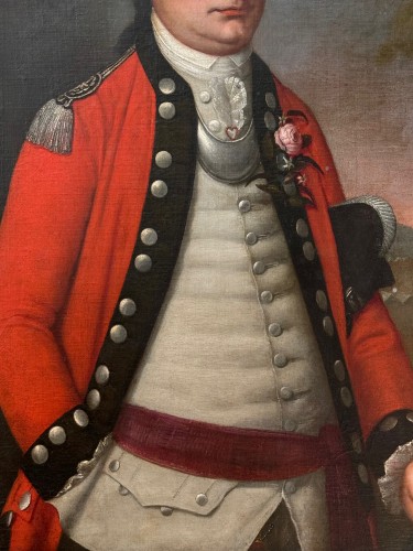 Antiquités - Portrait un officier d'Infanterie vers 1780, attribué à Stickland Lowry (1737-1785)