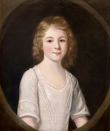 Paire de portraits d'enfants, cercle de Nathaniel Dance-Holland (1735-1811) - Tableaux et dessins Style Louis XIV