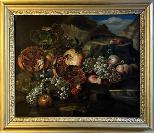  Nature Morte Romaine, cercle de Maximilian Pfeiler (1656 - 1746) - Tableaux et dessins Style Louis XVI