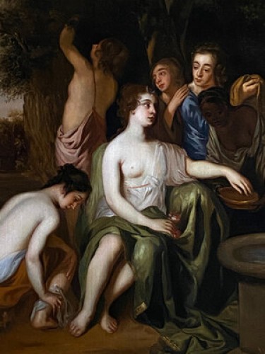 Le Bain de Diane,  anglaise de la fin du XVIIe siècle - Tableaux et dessins Style Louis XIII