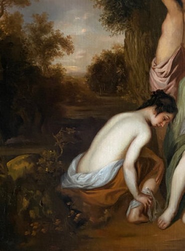 Tableaux et dessins Tableaux XVIIe siècle - Le Bain de Diane,  anglaise de la fin du XVIIe siècle