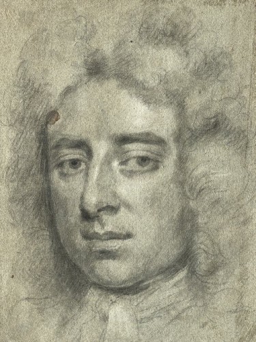 Tableaux et dessins Dessin, Aquarelle & Pastel - Michael Dahl (1659-1743) - Études de deux têtes, un gentilhomme et une dame
