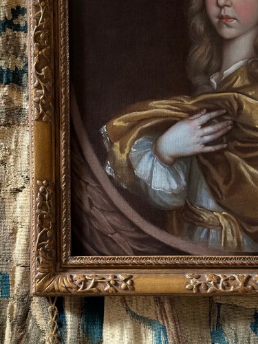Antiquités - A Boy with Yellow Drapery, attributed to Johannes Mytens (1614-1670)