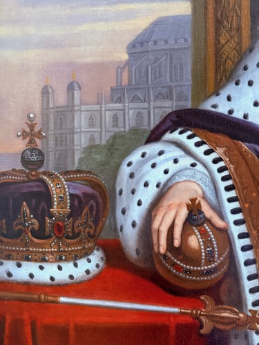 Antiquités - Portrait du roi George Ier (1660-1727) d'après Sir Peter Lely (1646-1723)