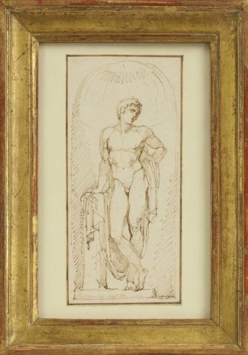 Pen and Ink Study of Apollo - Italian School Early 19th Century