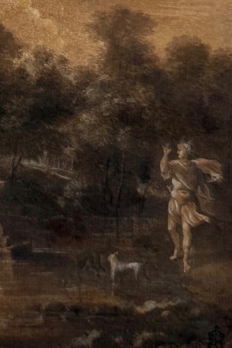 Tableaux et dessins Dessin, Aquarelle & Pastel - scene from ovid acteon surprisin, flandres 17e siècle